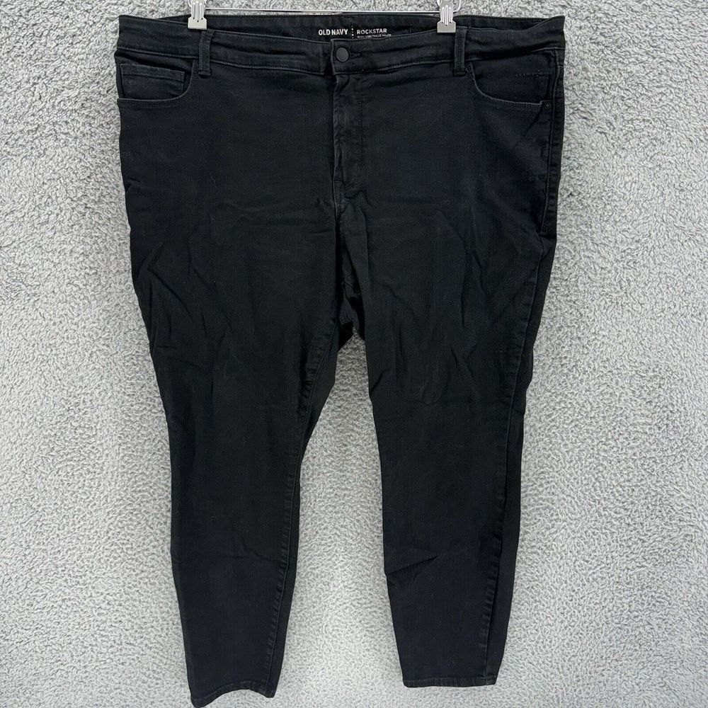 Old Navy Women's Jeans Plus Size 24 Short Black High-Rise Rockstar Skinny‎ Black